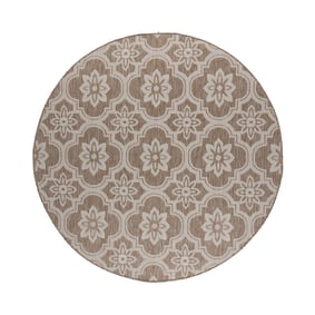 Rond buitenkleed - Rio Flower Beige - sfeer