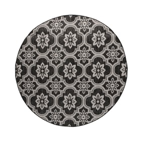 Rond buitenkleed - Rio Flower Zwart - product