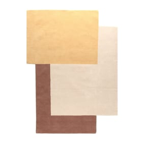 Wollen abstract vloerkleed - Jules Creme/Geel - product