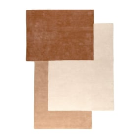 Wollen abstract vloerkleed - Jules Creme/Terra - sfeer