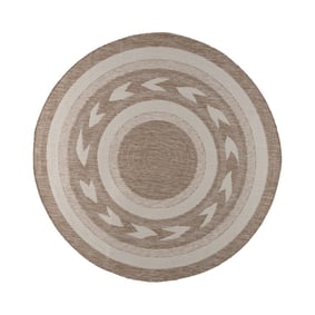 Rond jute buitenkleed - Nusa Orbit Beige/Creme - product
