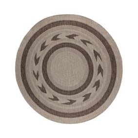 Rond jute buitenkleed - Nusa Orbit Bruin/Beige  - product