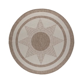 Rond jute buitenkleed - Nusa Sun Beige/Creme  - product