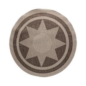 Rond jute buitenkleed - Nusa Sun Bruin/Beige  - product