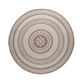 Rond jute buitenkleed - Nusa Medallion Beige/Creme - sfeer