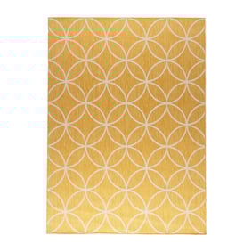Geometrisch buitenkleed - Faro Ripple Geel  - product