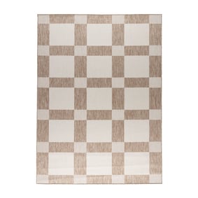 Geometrisch buitenkleed - Faro Blocks Beige  - product
