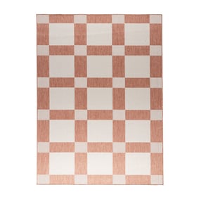 Geometrisch buitenkleed - Faro Blocks Roze  - product