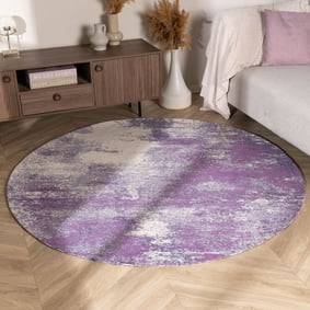 Rond abstract vloerkleed - Candice Paars