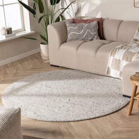 Rond wollen vloerkleed - Feline Grijs/Gemeleerd