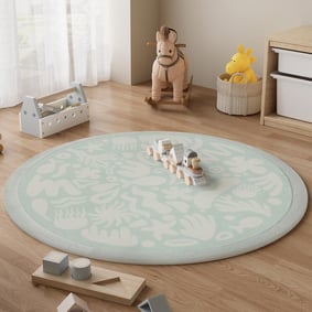 Rond wasbaar speelkleed - Flo Groen