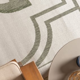 Buitenkleed - Isla Medaillon Wit/Groen  - product