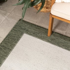 Jute buitenkleed - Nusa Border Creme/Groen  - product