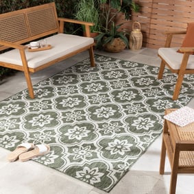 Buitenkleed - Rio Flower Groen