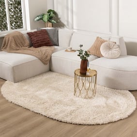 Ovaal Shaggy vloerkleed - Blaze Beige