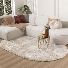 Ovaal Shaggy vloerkleed - Blaze Beige/Grijs