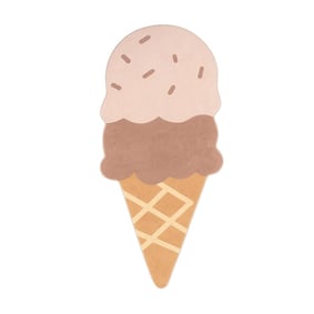 Wasbaar kindervloerkleed - Lexi Ice Cream Bruin - product