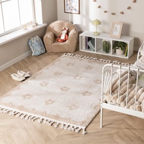 Wasbaar kindervloerkleed - Moos Flower Creme