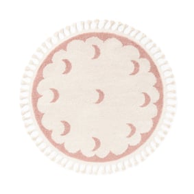 Rond wasbaar kindervloerkleed - Moos Moon Roze  - product