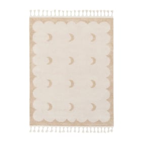 Wasbaar kindervloerkleed - Moos Moon Creme  - product