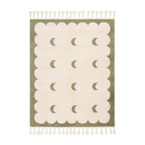 Wasbaar kindervloerkleed - Moos Moon Groen  - product