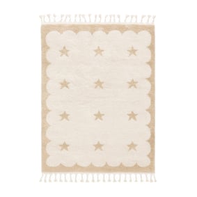 Wasbaar kindervloerkleed - Moos Star Creme  - product