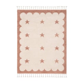 Wasbaar kindervloerkleed - Moos Star Roze  - product