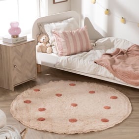 Rond Vloerkleed Kinderkamer - Lou Dots Terra 