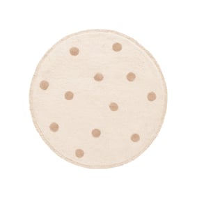 Rond Vloerkleed Kinderkamer - Lou Dots Taupe  - product