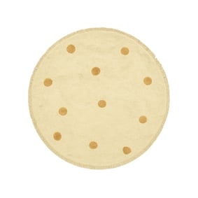 Rond Vloerkleed Kinderkamer - Lou Dots Geel  - product