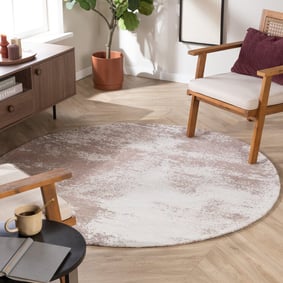 Rond abstract vloerkleed - Candice Taupe