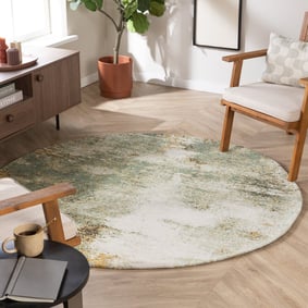 Rond abstract vloerkleed - Candice Groen
