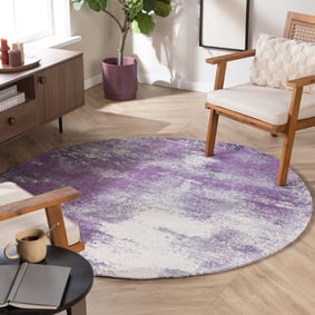 Rond abstract vloerkleed - Candice Paars