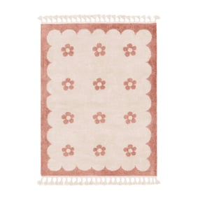 Wasbaar kindervloerkleed - Moos Flower Roze  - product