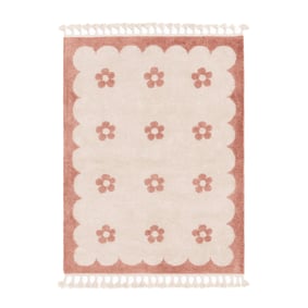 Wasbaar kindervloerkleed - Moos Flower Roze - sfeer
