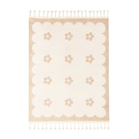 Wasbaar kindervloerkleed - Moos Flower Creme  - product