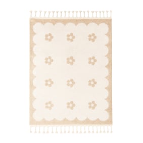 Wasbaar kindervloerkleed - Moos Flower Creme - sfeer