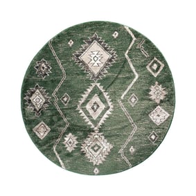 Rond Berber vloerkleed - Blend Aztec Groen - product