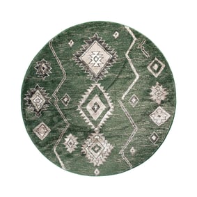 Berber vloerkleed rond - Blend Aztec Groen - sfeer