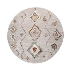 Berber vloerkleed rond - Blend Aztec Beige - sfeer