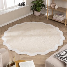 Rond Wasbaar vloerkleed - Hazy Wit/Creme
