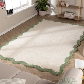 Wasbaar vloerkleed - Hazy Groen/Creme