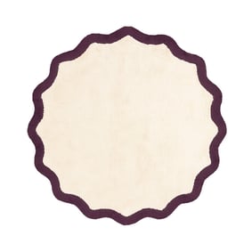 Rond Wasbaar vloerkleed - Hazy Paars/Creme - product