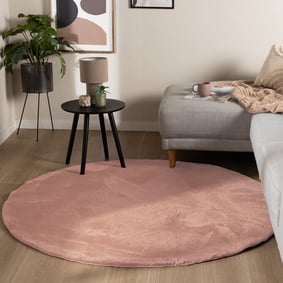 Rond laagpolig vloerkleed - Cozy Roze 