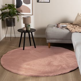 Rond laagpolig vloerkleed - Cozy Roze