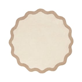 Rond Wasbaar vloerkleed - Hazy Beige/Creme - product
