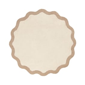 Rond Wasbaar vloerkleed - Hazy Beige/Creme - sfeer