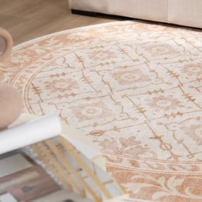 Rond Vloerkleed Bloemen - Celine Terracotta - product