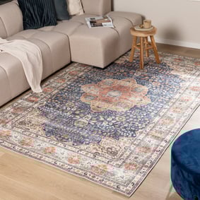 Binnen- en buitenkleed - Kairo Medaillon Donkerblauw/Terra 