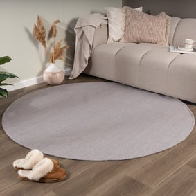 Rond wollen vloerkleed - Reno Grijs